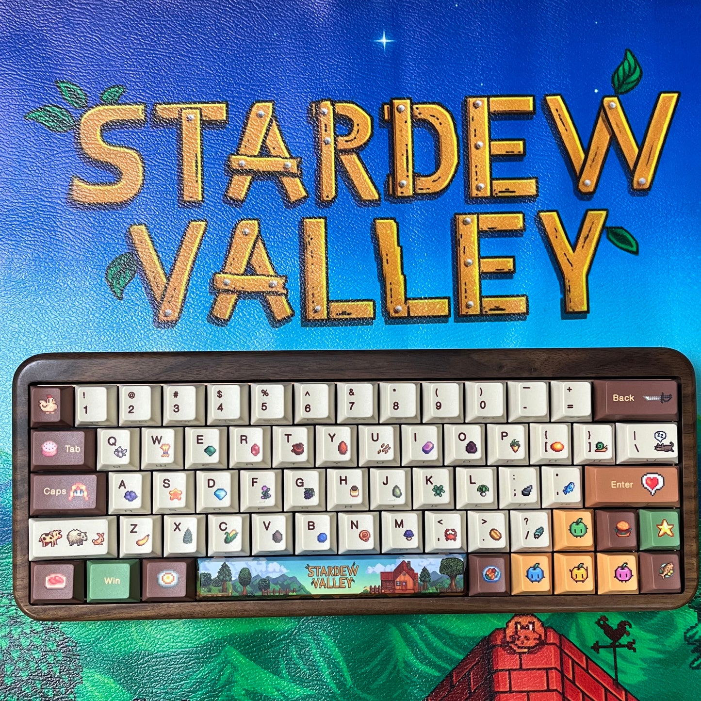 New Stardew Valley PBT Keycap with Cherry profile, side backlit (keycaps only, not include keyboard）