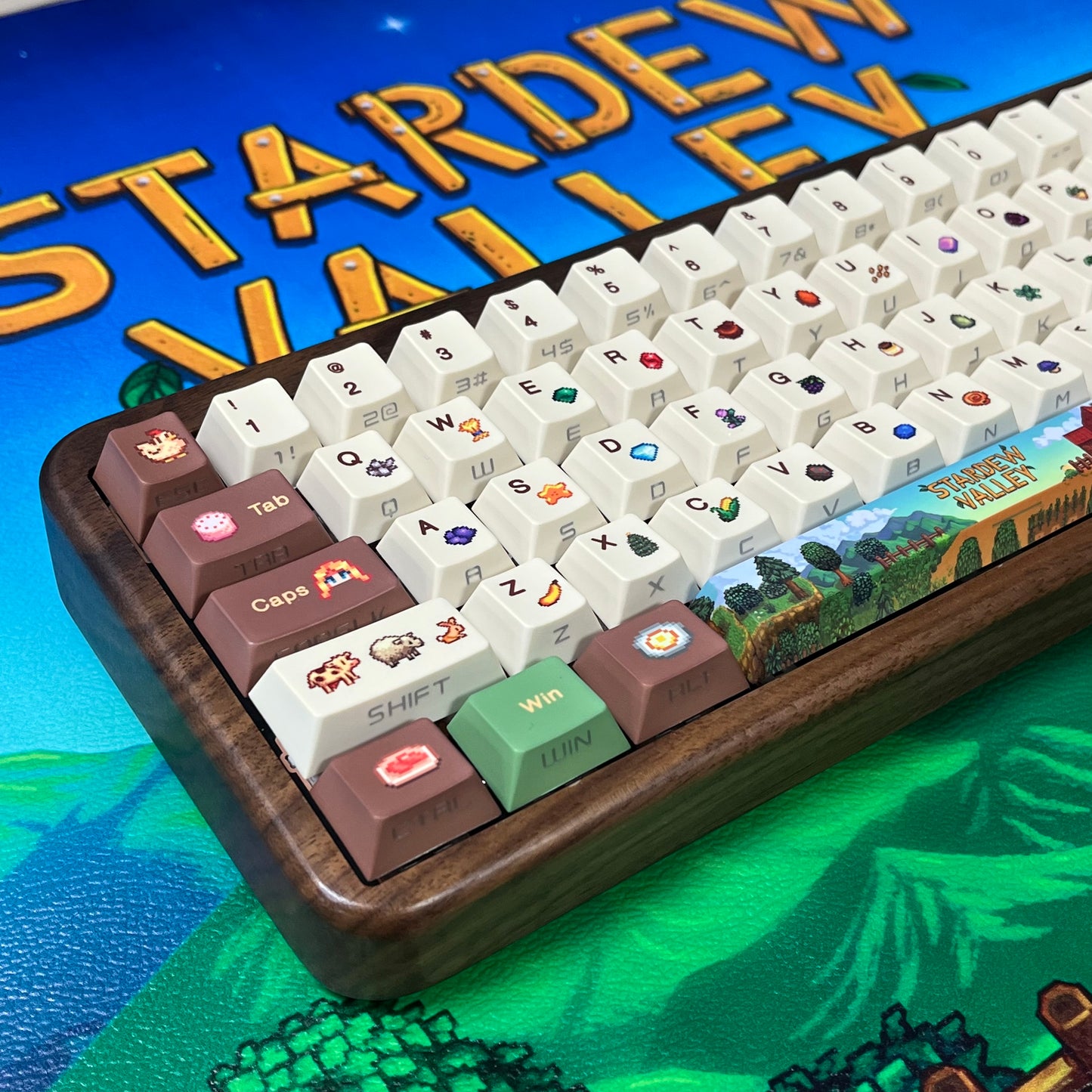 New Stardew Valley PBT Keycap with Cherry profile, side backlit (keycaps only, not include keyboard）