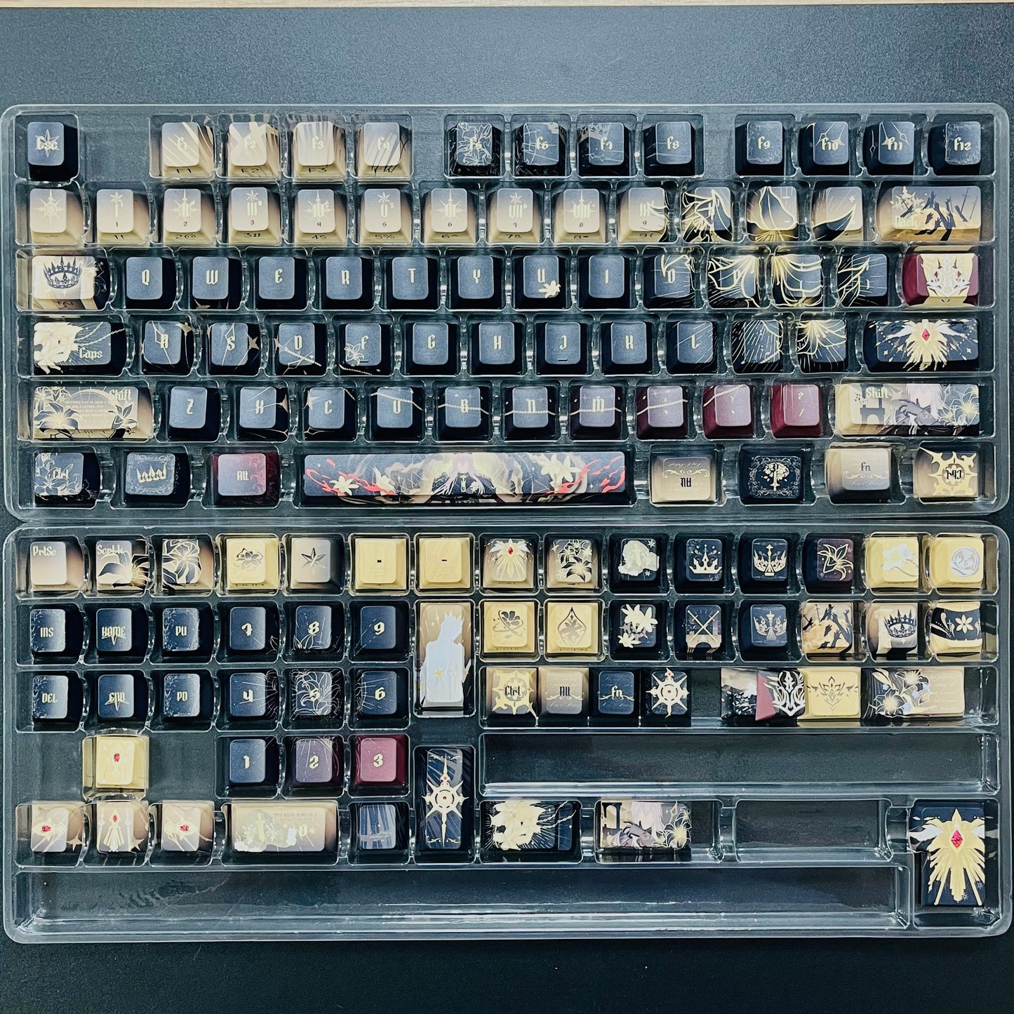 Love and deep space Xavier King series PBT keycaps set with side backlit for RGB light, dye-sublimated, MX cross stems keyboard
