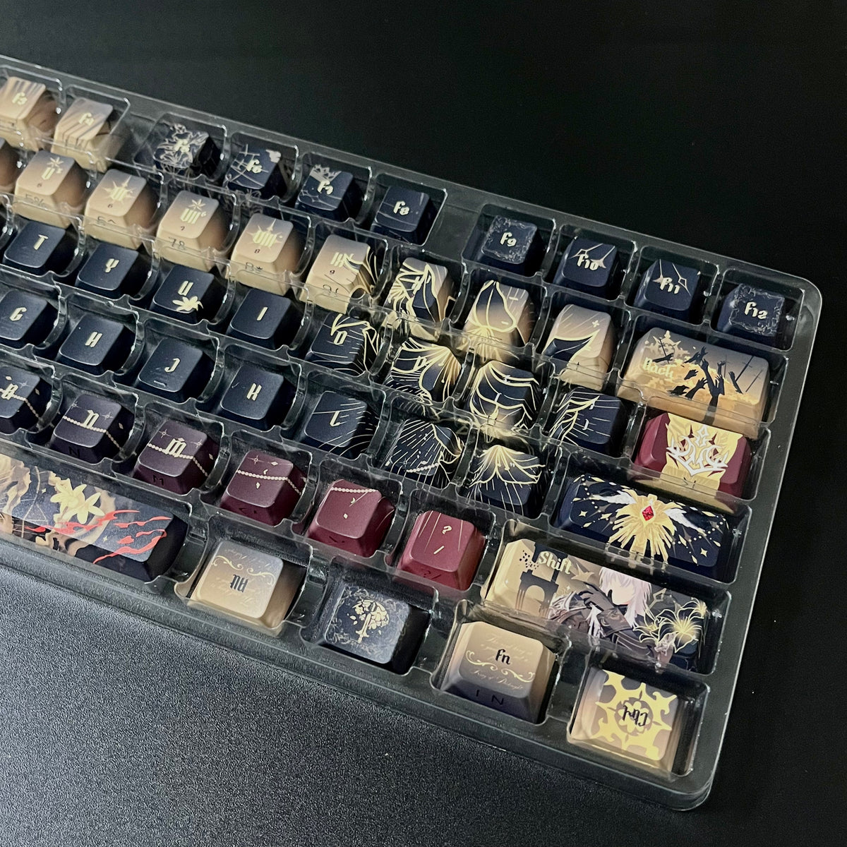 Love and deep space Xavier King series PBT keycaps set with side backlit for RGB light, dye-sublimated, MX cross stems keyboard