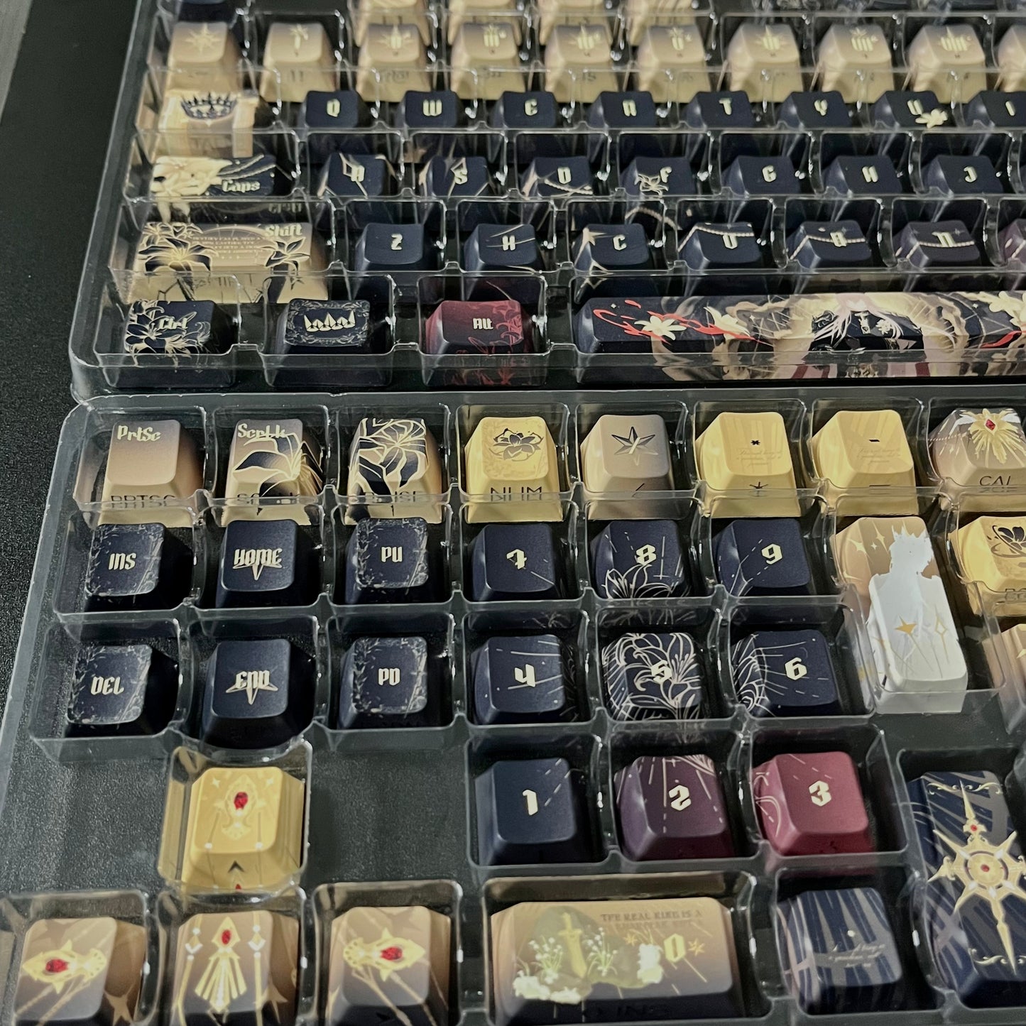 Love and deep space Xavier King series PBT keycaps set with side backlit for RGB light, dye-sublimated, MX cross stems keyboard
