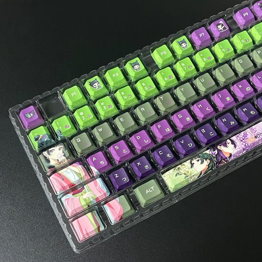 NEW!!!The Apothecary Diaries Maomao&Jinshi anime PBT keycaps set with side backlit,122keys top printed for MX-cross stems Keyboard