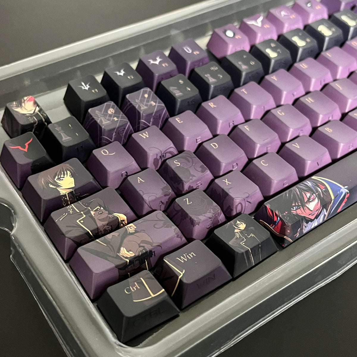【New】 Lelouch Lamperouge PBT keycaps set, cherry profile with side backlit