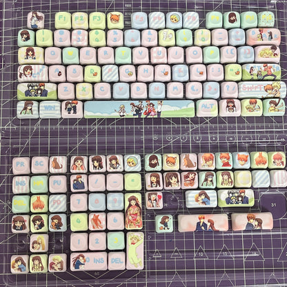 Fruits Basket Cherry/MOA Profile PBT 5-Sided Dye Sub Custom Keycap Set