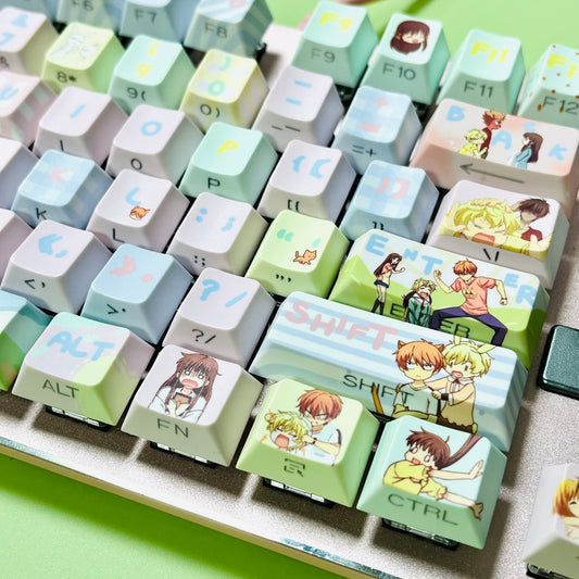 Fruits Basket Cherry/MOA Profile PBT 5-Sided Dye Sub Custom Keycap Set
