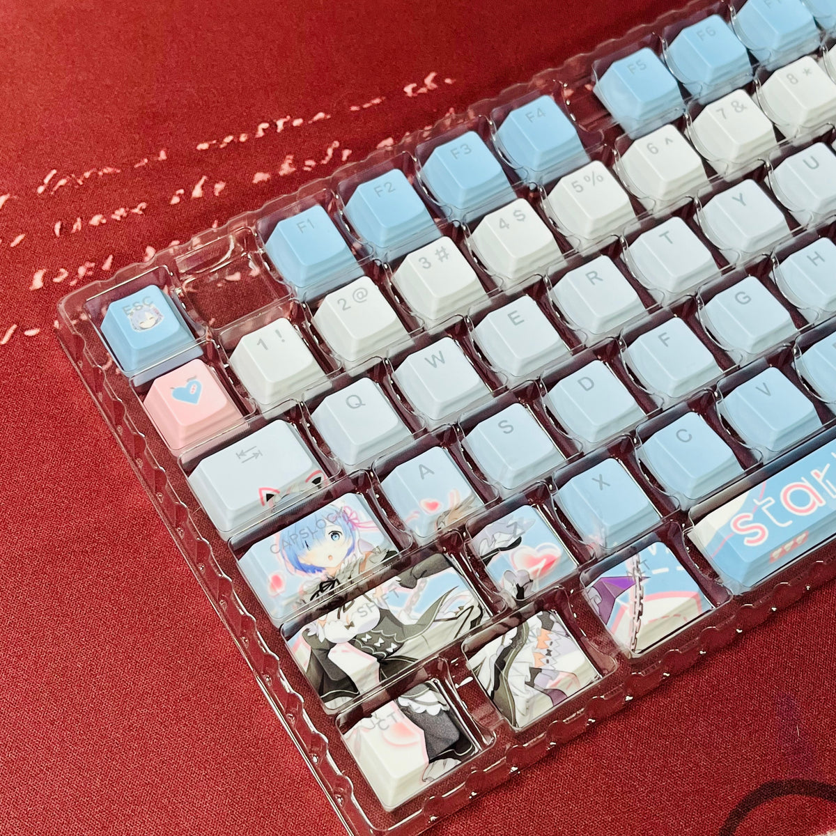 Re:ZERO Rem anime PBT keycap set with top backlit