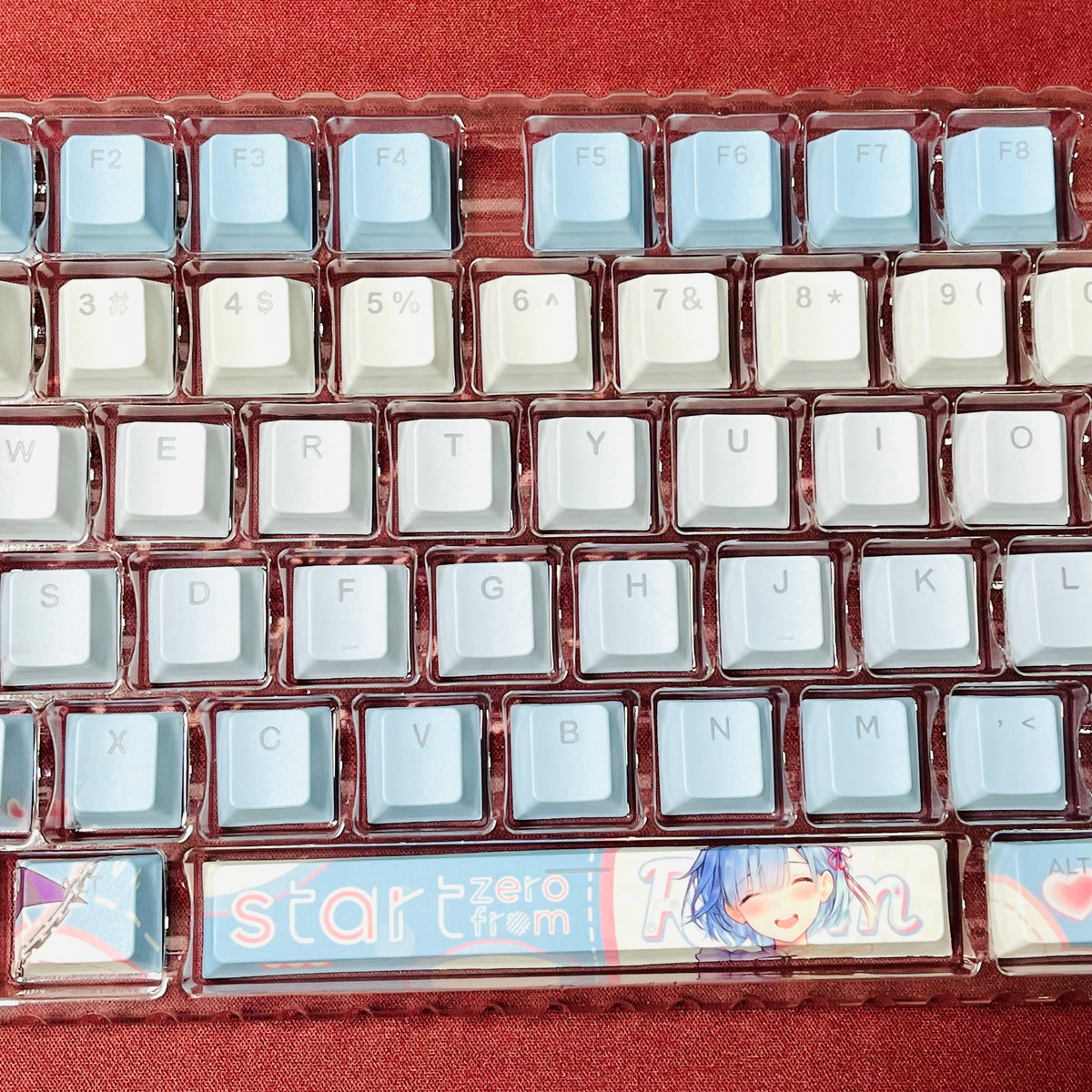 Re:ZERO Rem anime PBT keycap set with top backlit