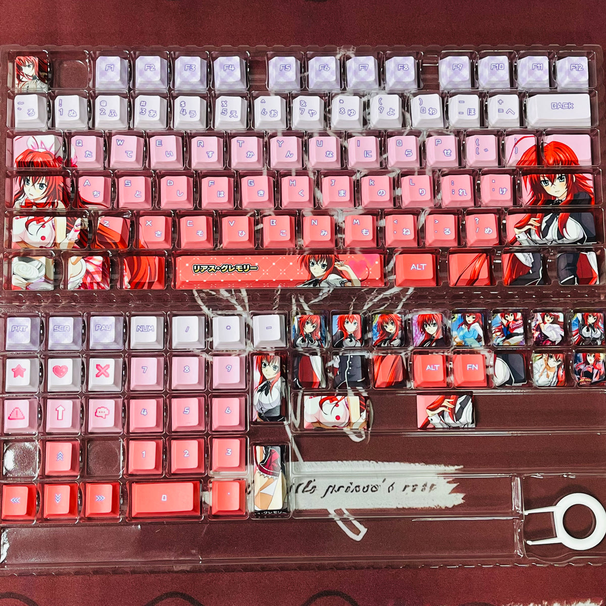 High School D×D Rias Gremory PBT anime keycaps set with cherry profile, dye-sublimated, MX cross stems keyboard