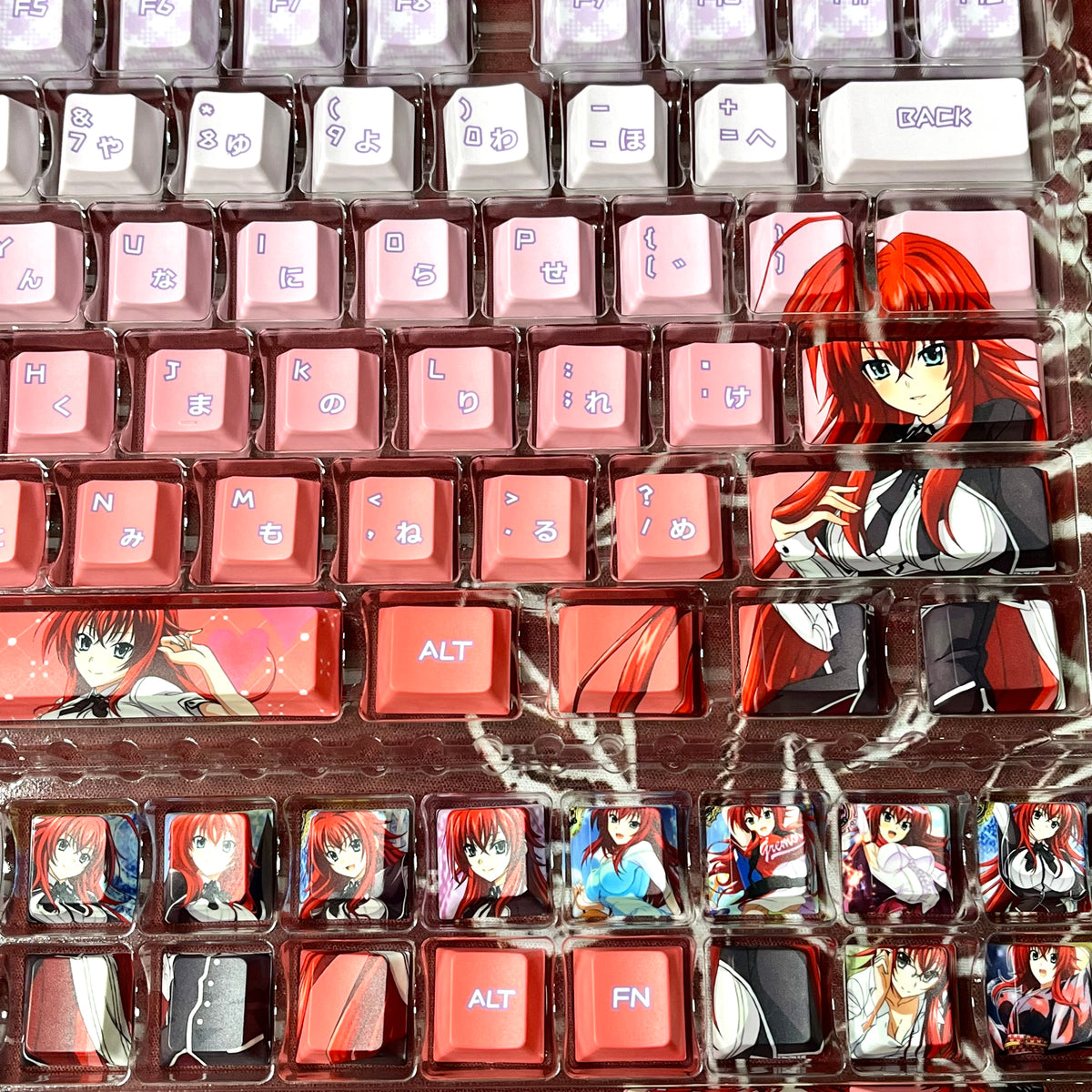 High School D×D Rias Gremory PBT anime keycaps set with cherry profile, dye-sublimated, MX cross stems keyboard