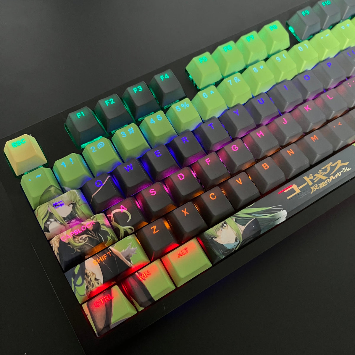 Code Geass: Lelouch of the Rebellion C.C keycaps set PBT Cherry with Side lit better for RGB keyboard