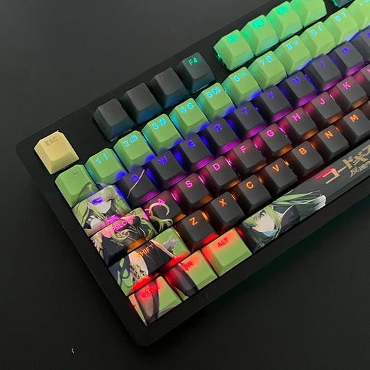 Code Geass: Lelouch of the Rebellion C.C keycaps set PBT Cherry with Side lit better for RGB keyboard