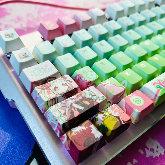Nene Yashiro PBT anime keycaps set with TOP light, cherry profile, dye-sublimated