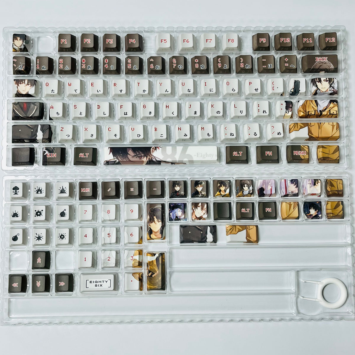 86‑EIGHTY‑SIX Shinei Nouzen PBT anime keycaps set with cherry profile, dye-sublimated, MX cross stems keyboard