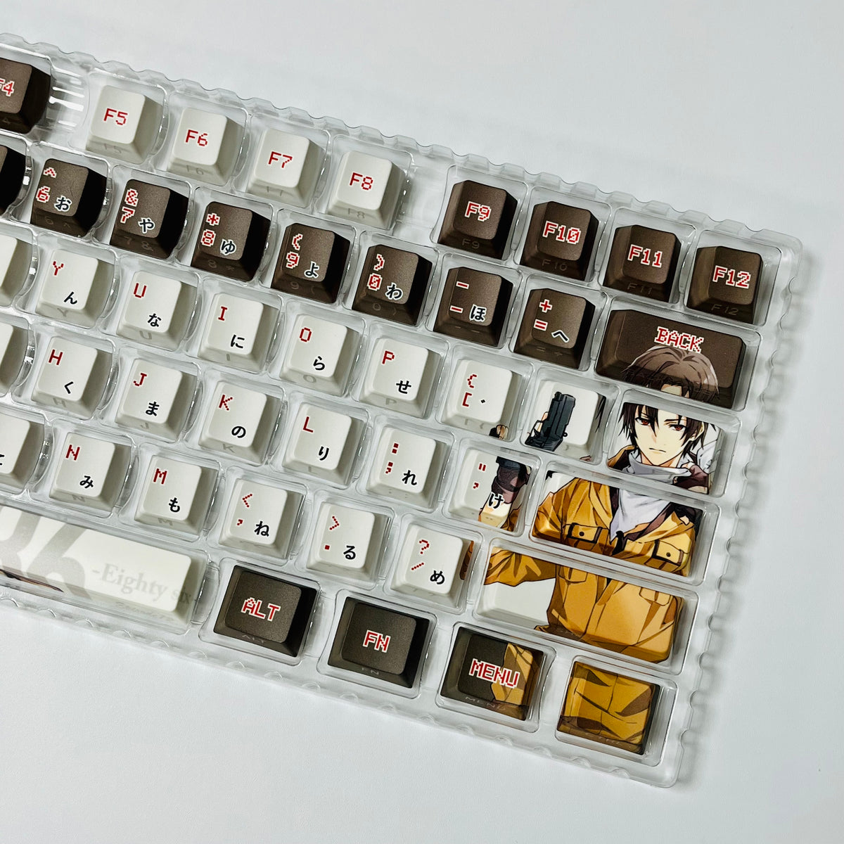 86‑EIGHTY‑SIX Shinei Nouzen PBT anime keycaps set with cherry profile, dye-sublimated, MX cross stems keyboard