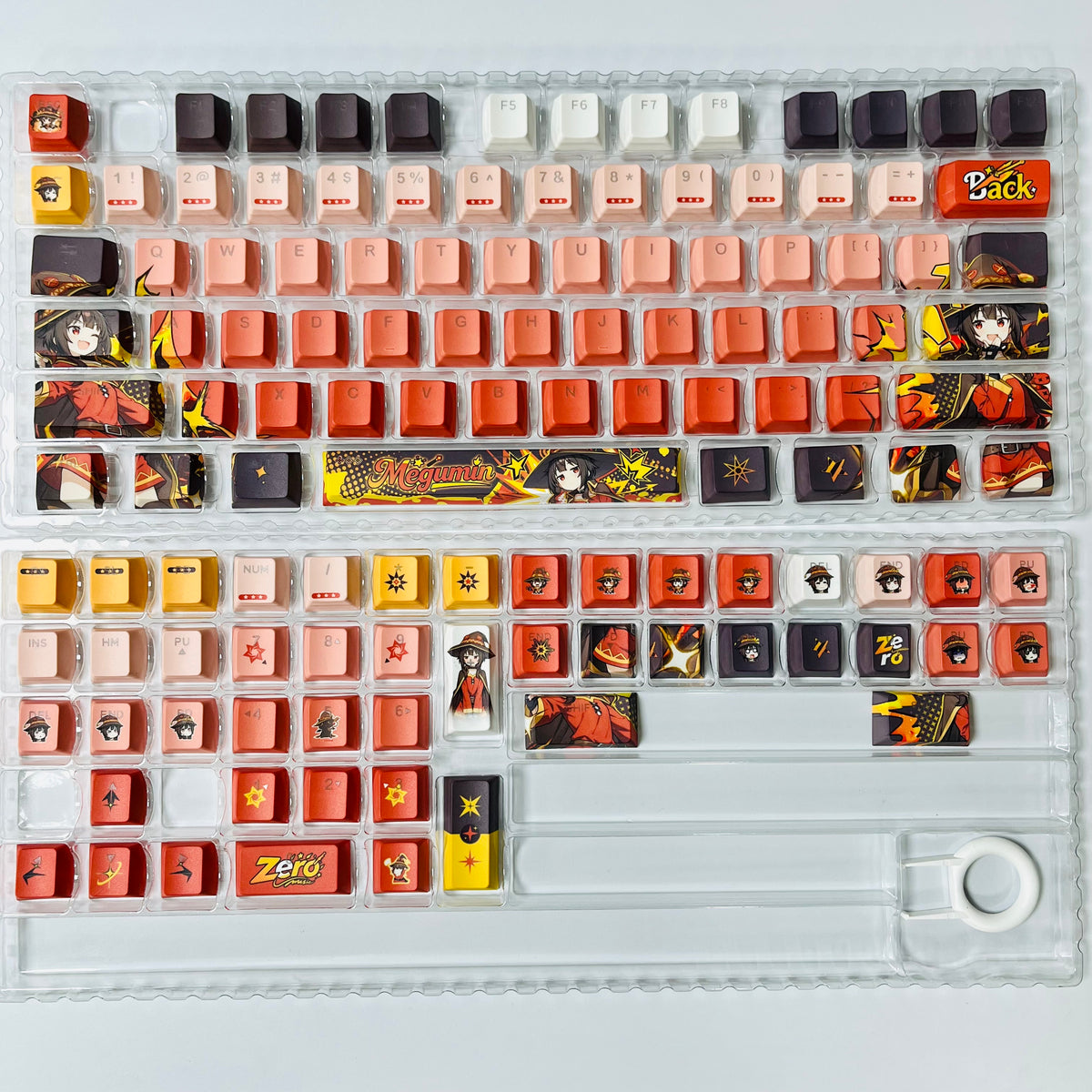 KonoSuba: Megumin PBT anime keycaps set with TOP light, cherry profile, dye-sublimated