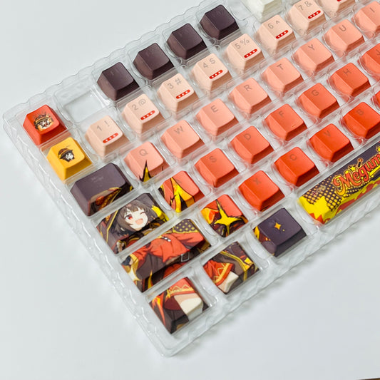 KonoSuba: Megumin PBT anime keycaps set with TOP light, cherry profile, dye-sublimated