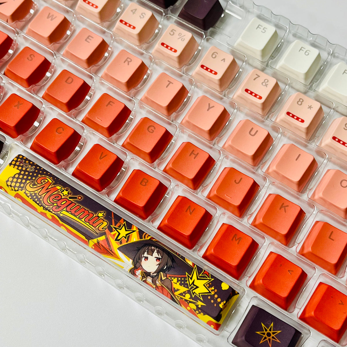 KonoSuba: Megumin PBT anime keycaps set with TOP light, cherry profile, dye-sublimated