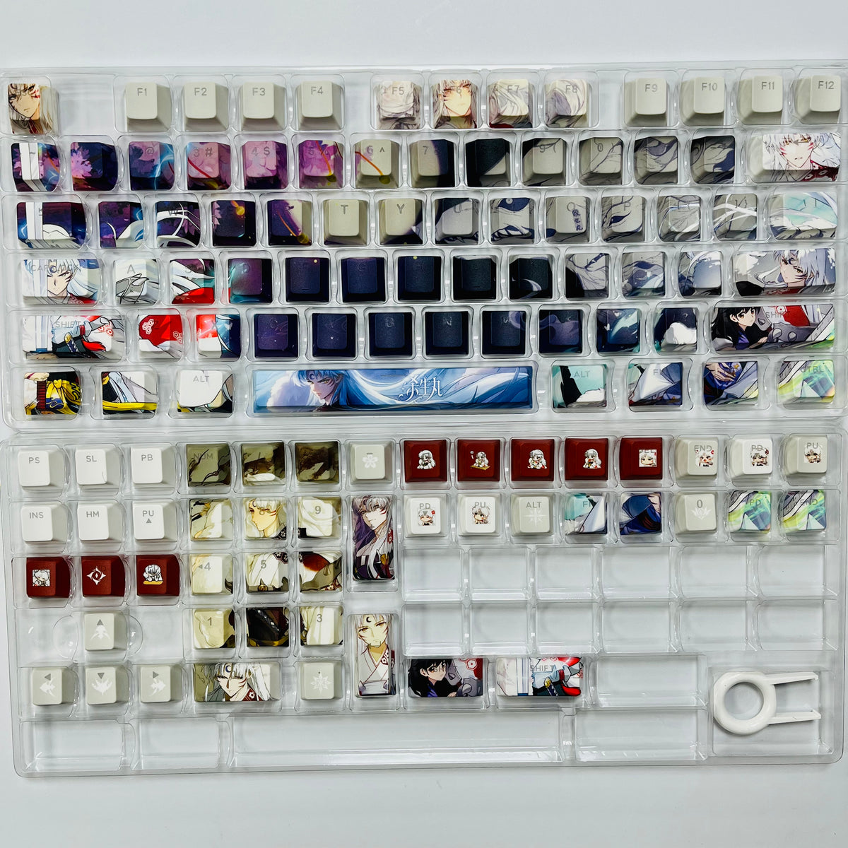 122 keys Sesshomaru PBT anime keycaps set with TOP light, cherry profile, dye-sublimated