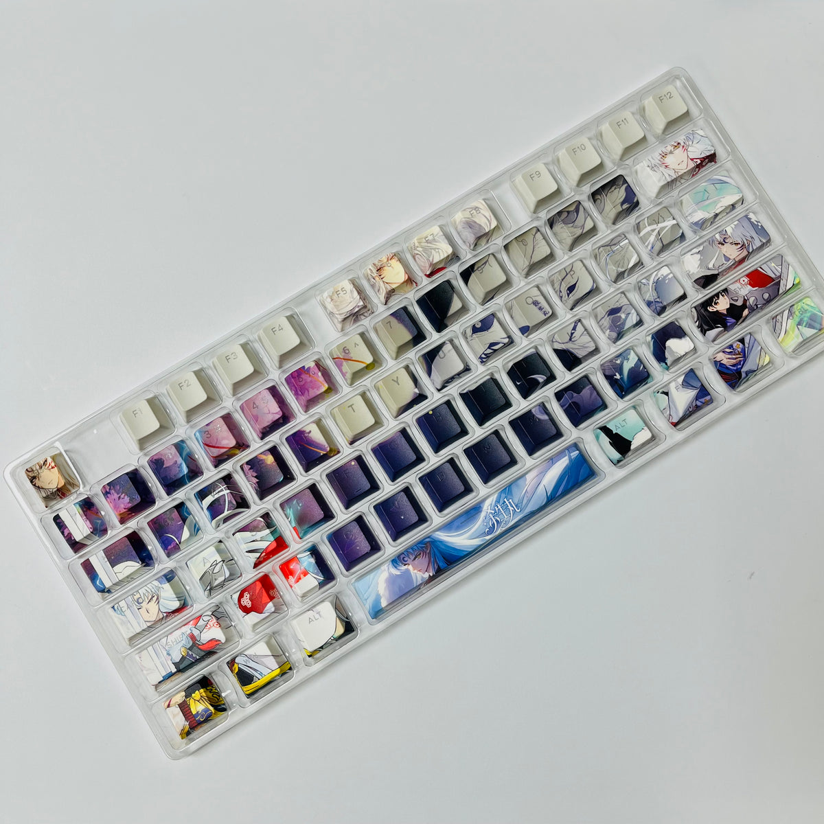 122 keys Sesshomaru PBT anime keycaps set with TOP light, cherry profile, dye-sublimated