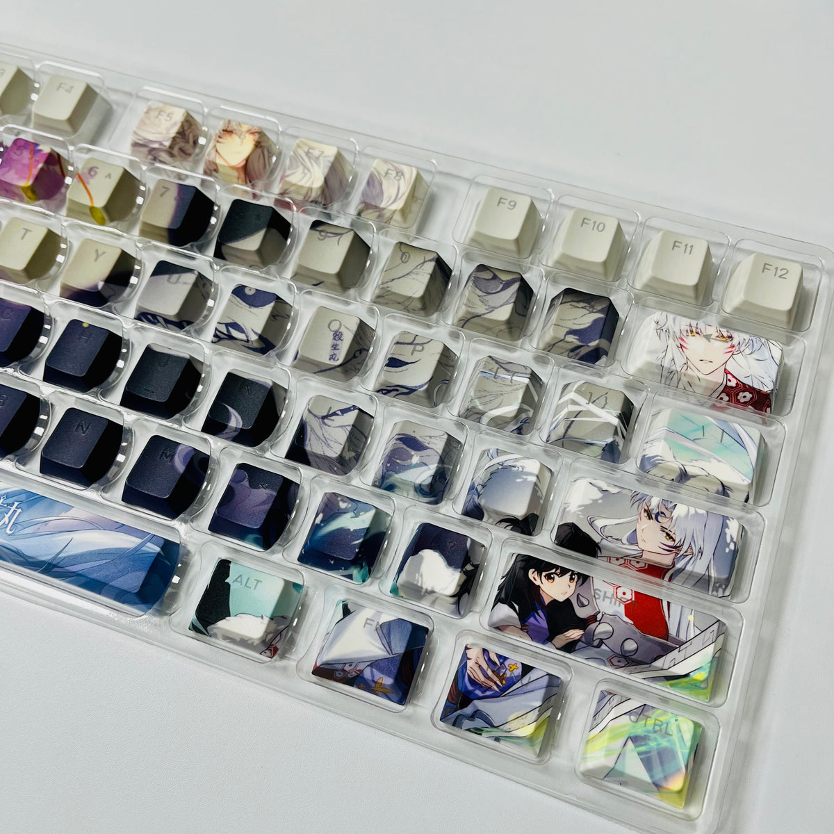122 keys Sesshomaru PBT anime keycaps set with TOP light, cherry profile, dye-sublimated