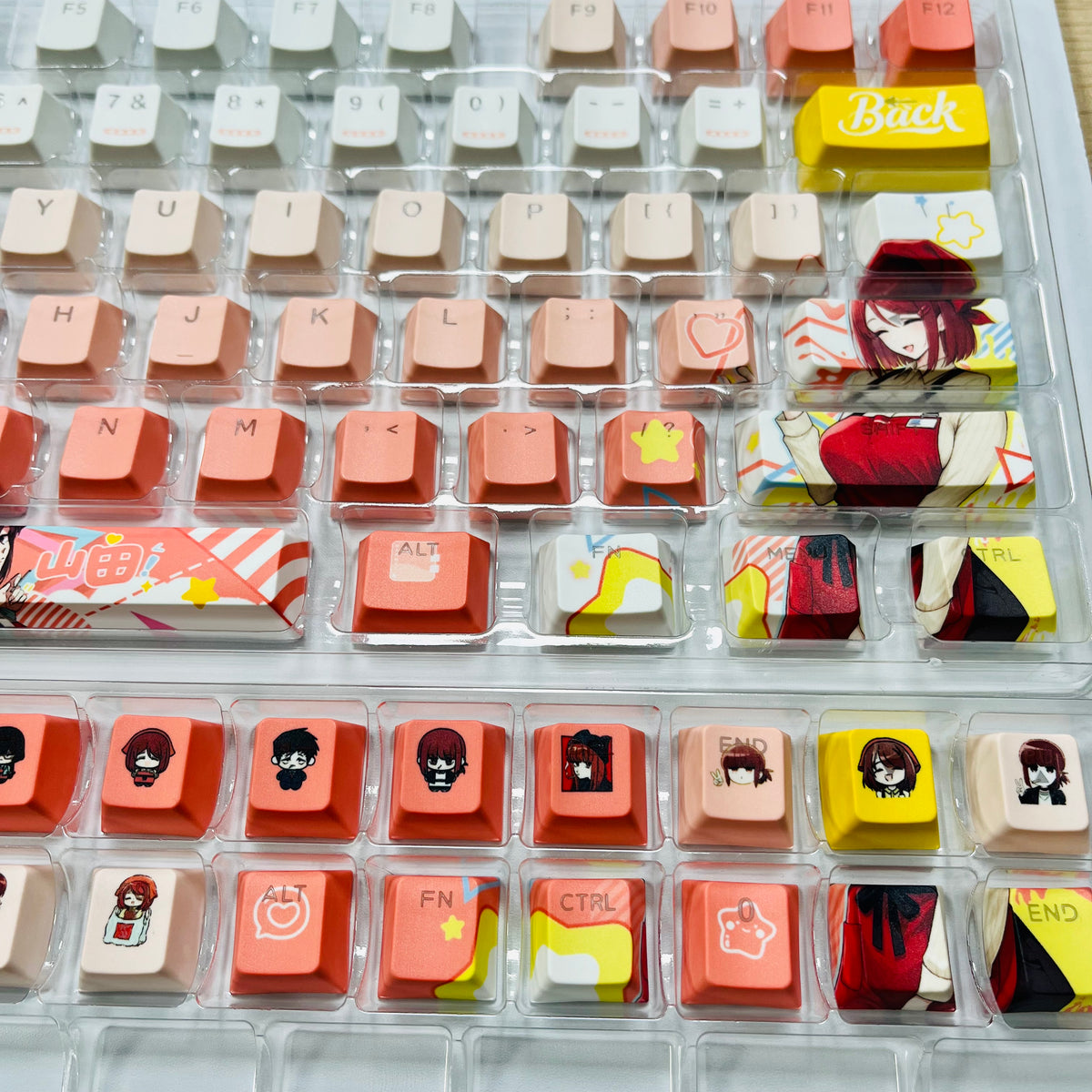 122 keys Yamada PBT anime keycaps set with TOP light, cherry profile