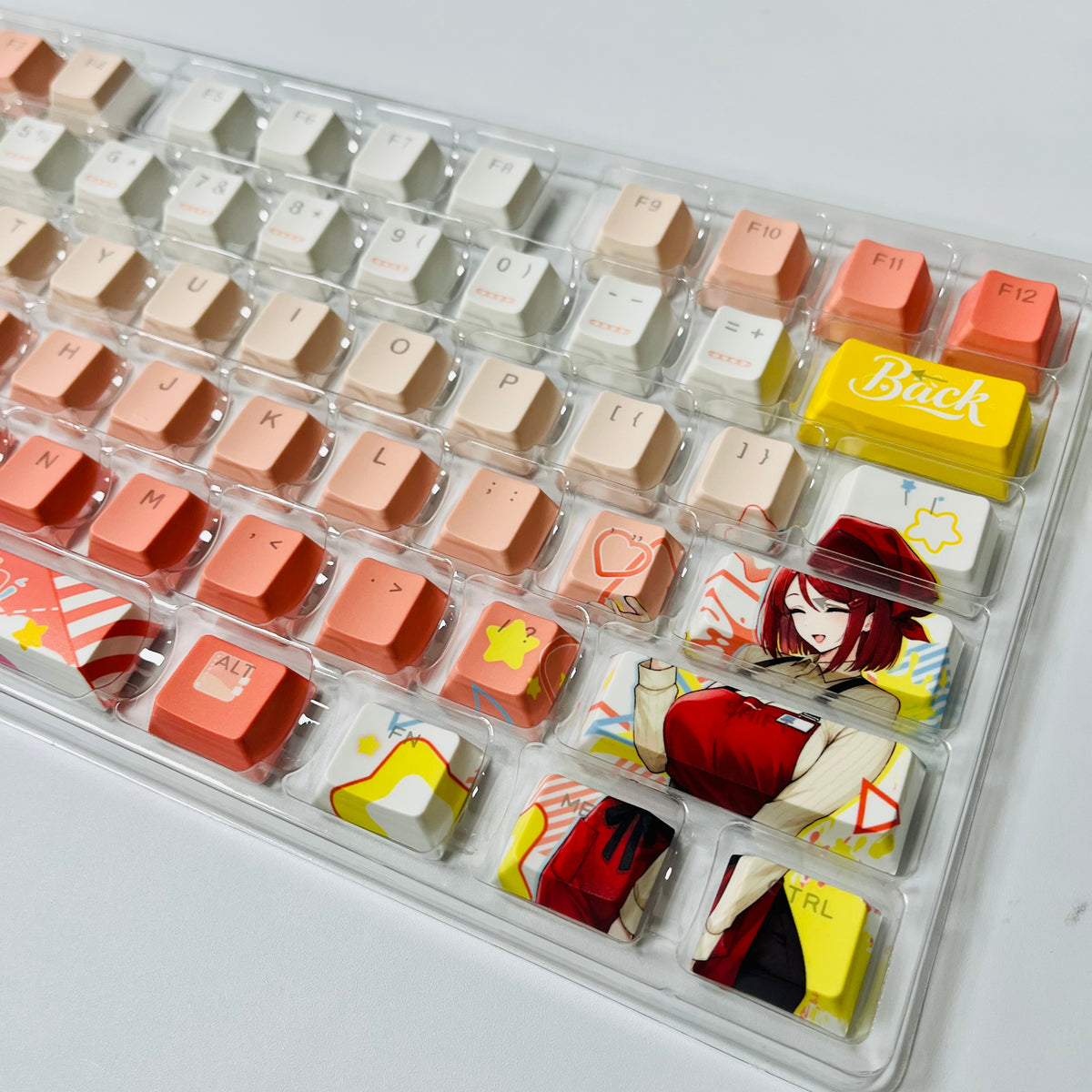 122 keys Yamada PBT anime keycaps set with TOP light, cherry profile