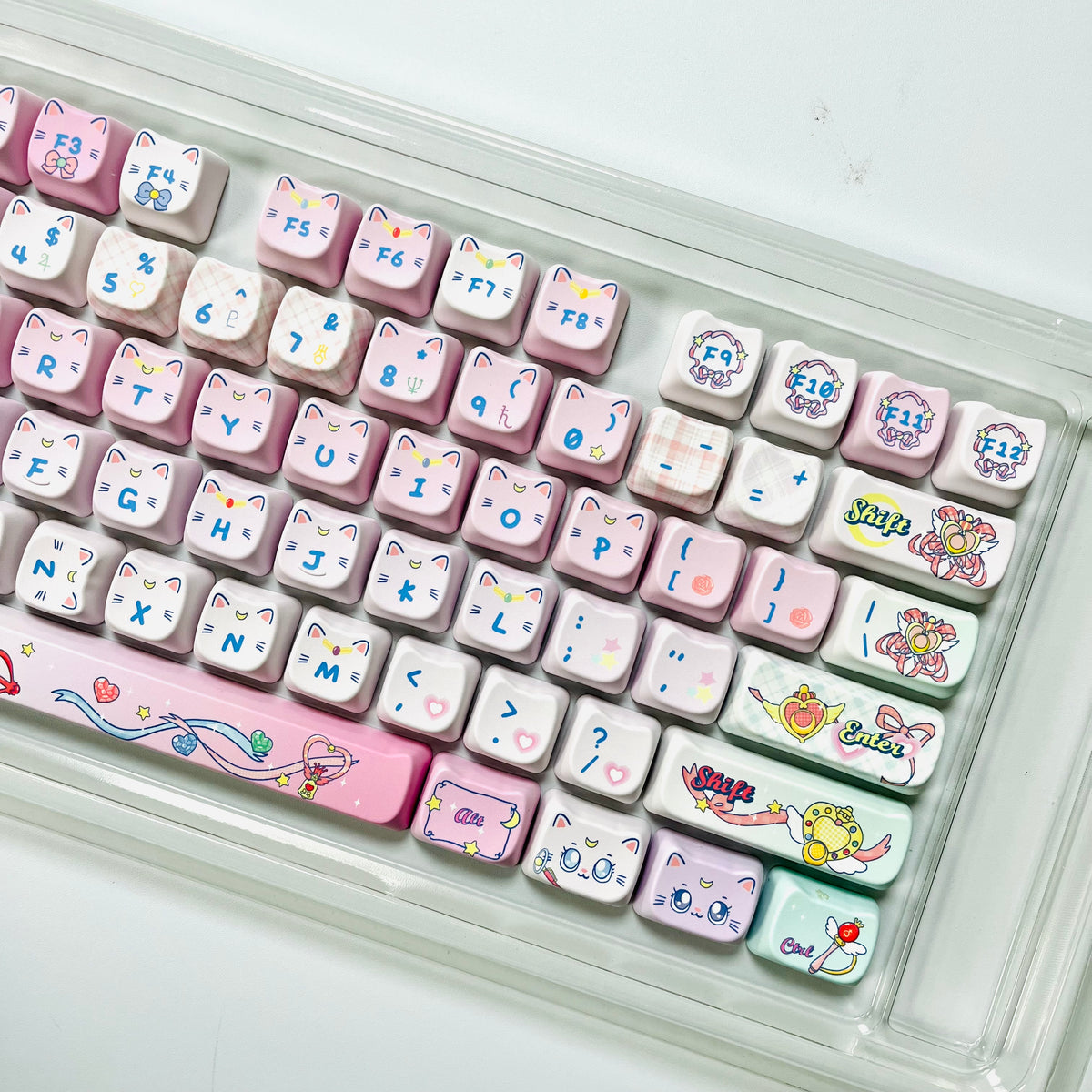 140keys sailor moon series Keycap PBT-MAO Keycap Set