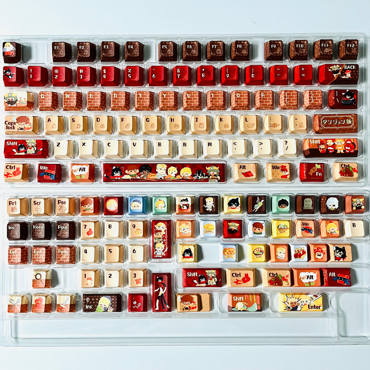 130 keys Cherry Dungeon Meshi keycaps set for ANSI layout
