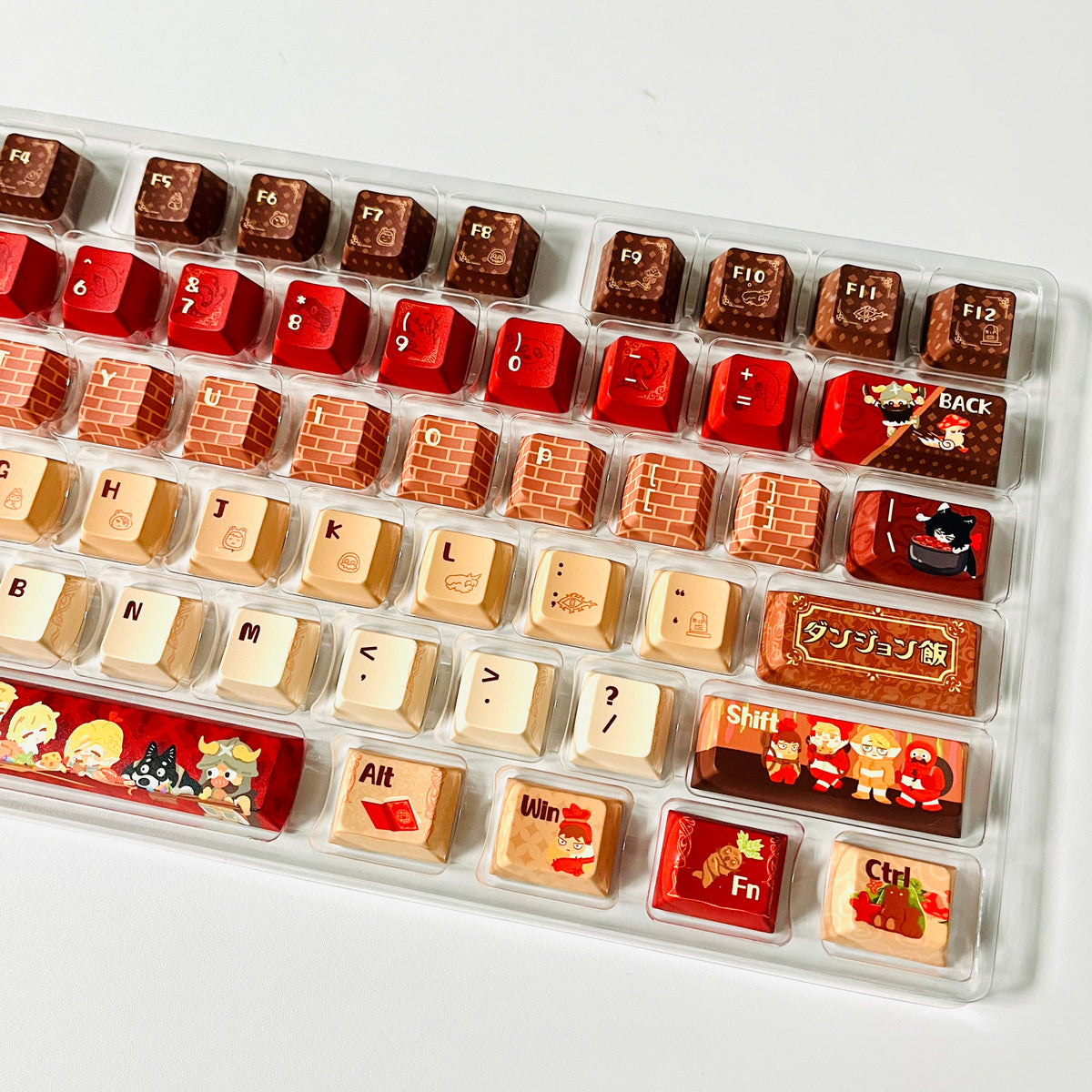 130 keys Cherry Dungeon Meshi keycaps set for ANSI layout