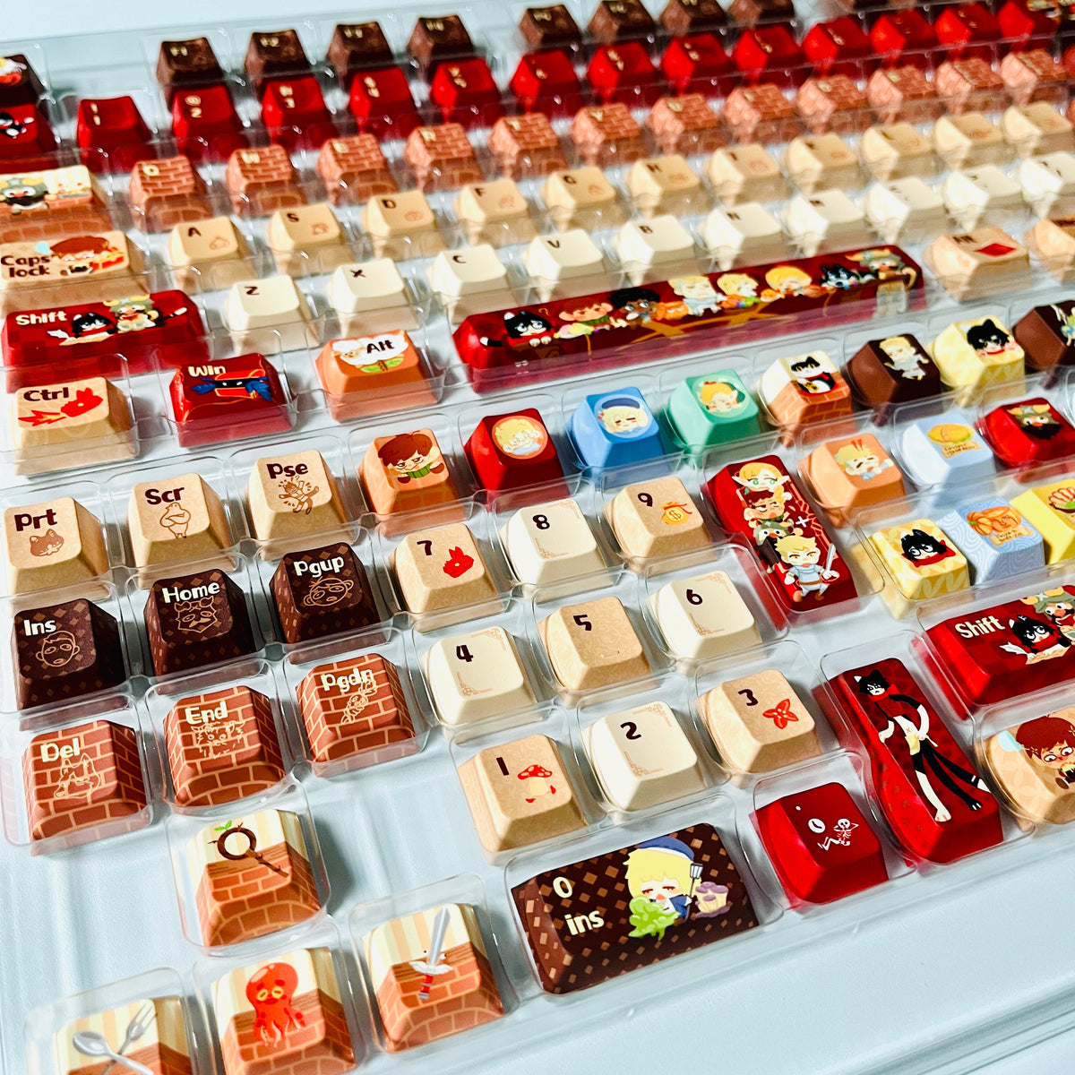 130 keys Cherry Dungeon Meshi keycaps set for ANSI layout