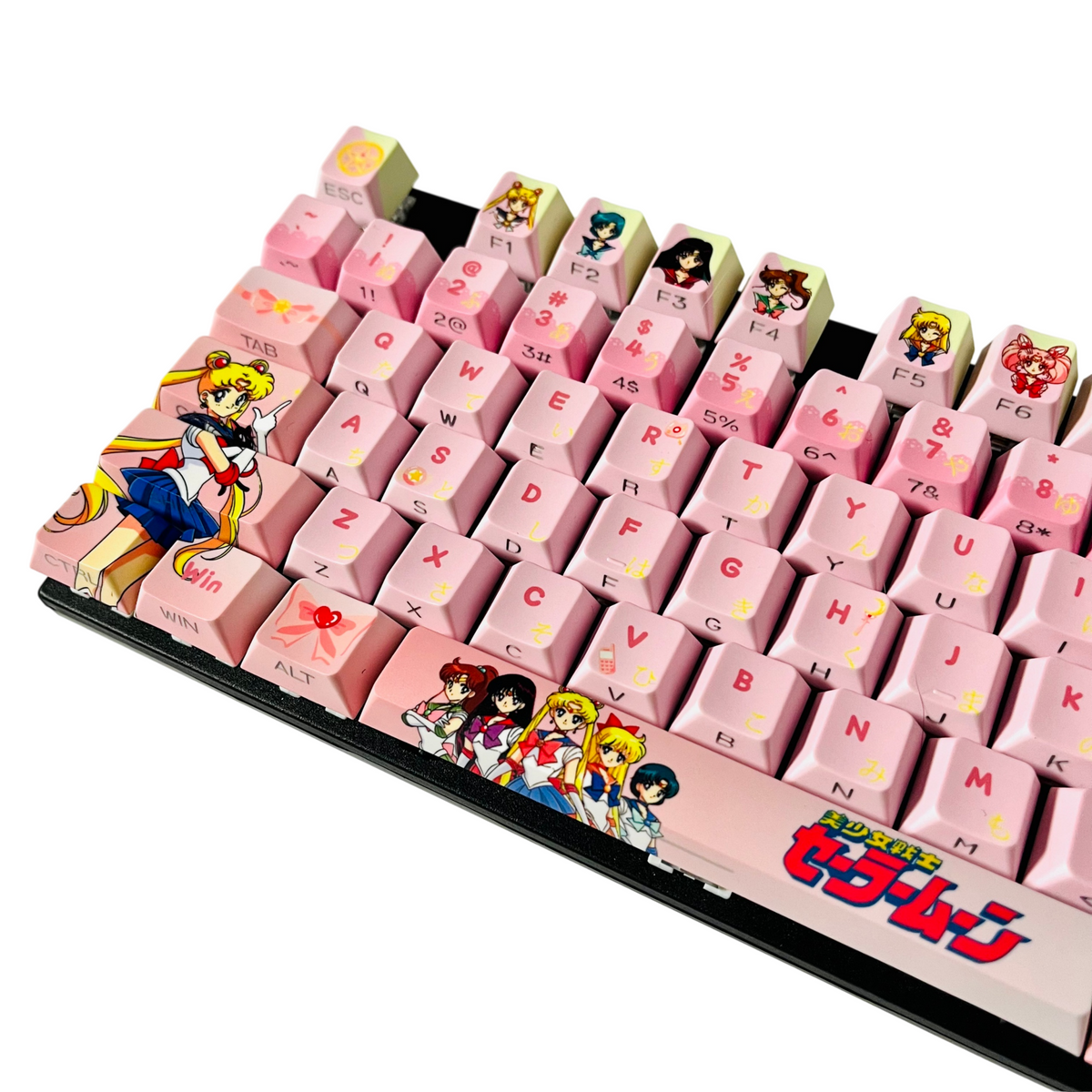 Original Sailor Moon anime keycaps set with Side lit, PBT and Cherry MOA profile for MX-cross stems keycboard