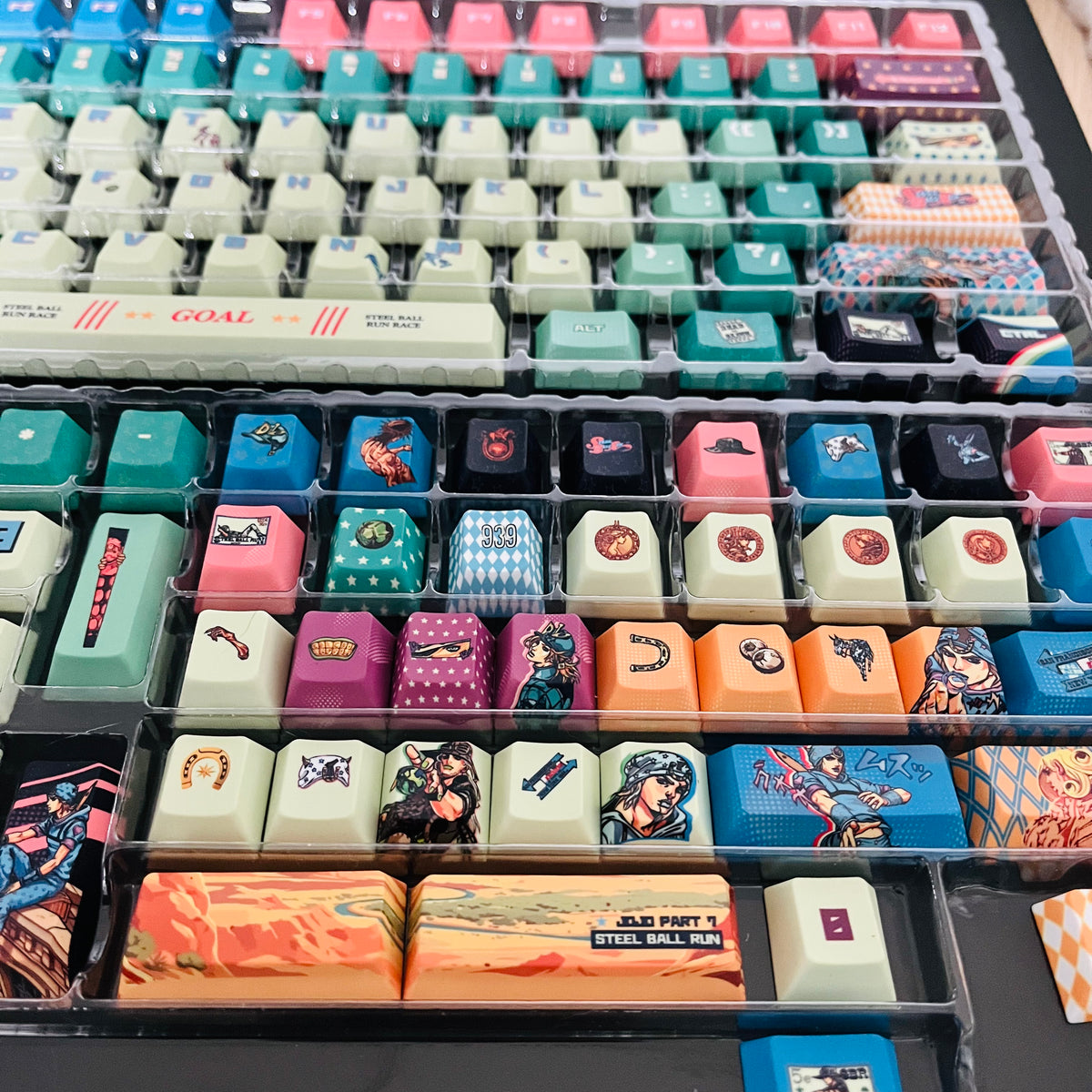 150 keys JoJo’s Bizarre Adventure Part 7: Steel Ball Run Cherry Profile PBT 5-Sided Dye Sub Custom Keycap Set