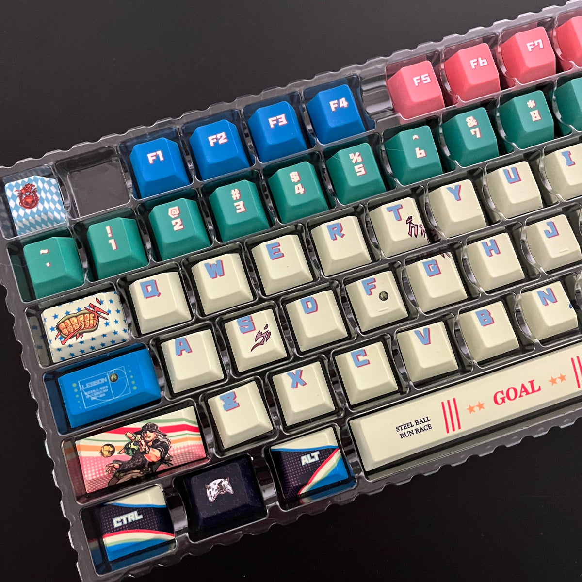 150 keys JoJo’s Bizarre Adventure Part 7: Steel Ball Run Cherry Profile PBT 5-Sided Dye Sub Custom Keycap Set