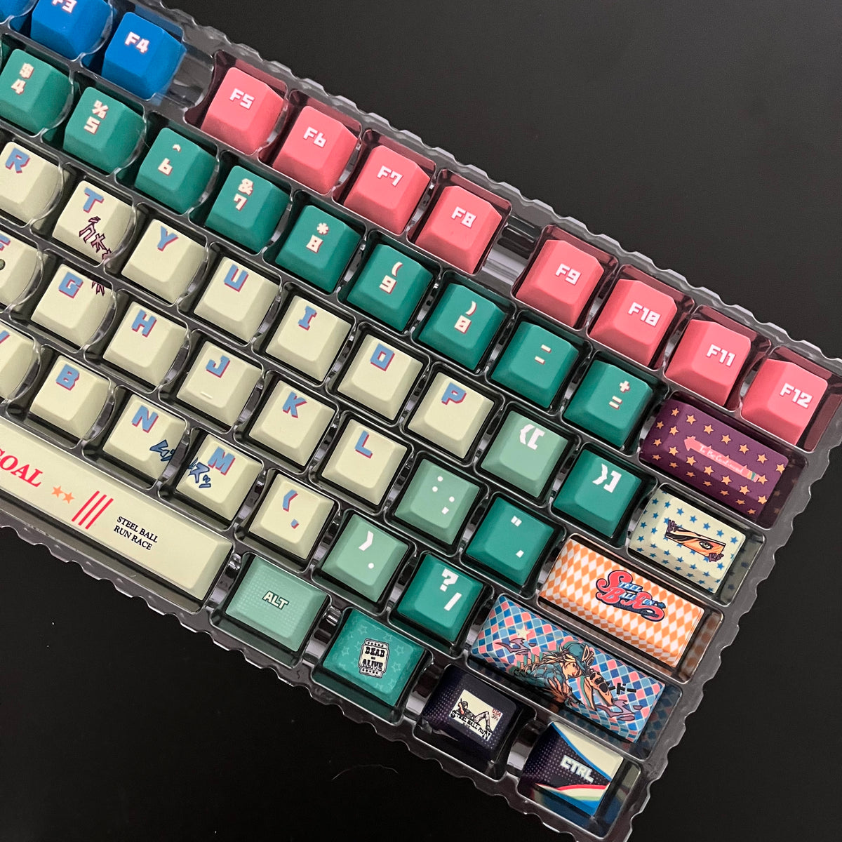 150 keys JoJo’s Bizarre Adventure Part 7: Steel Ball Run Cherry Profile PBT 5-Sided Dye Sub Custom Keycap Set