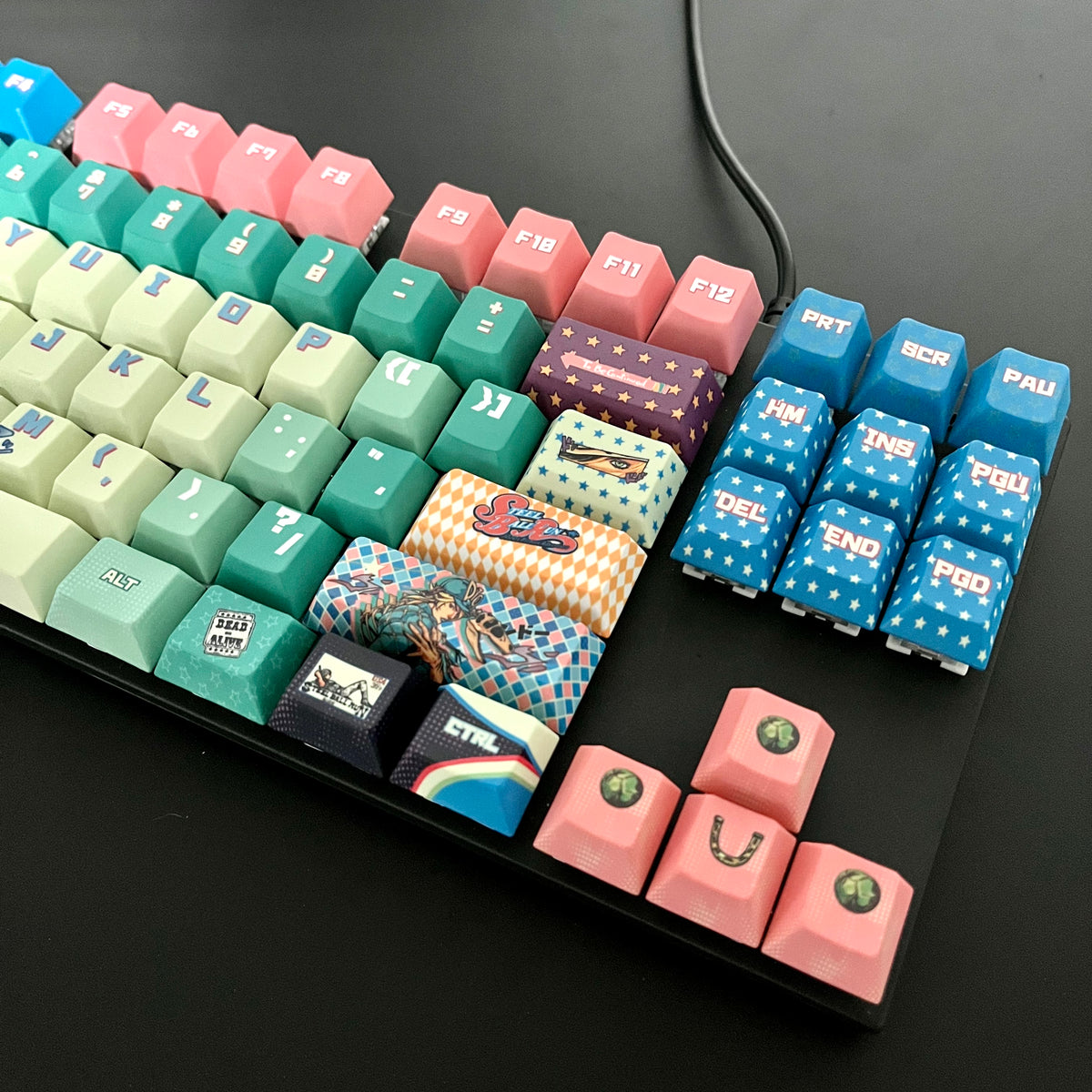 150 keys JoJo’s Bizarre Adventure Part 7: Steel Ball Run Cherry Profile PBT 5-Sided Dye Sub Custom Keycap Set