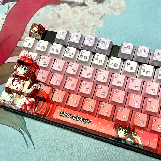High School D×D Rias Gremory PBT anime keycaps set with cherry profile, dye-sublimated, MX cross stems keyboard
