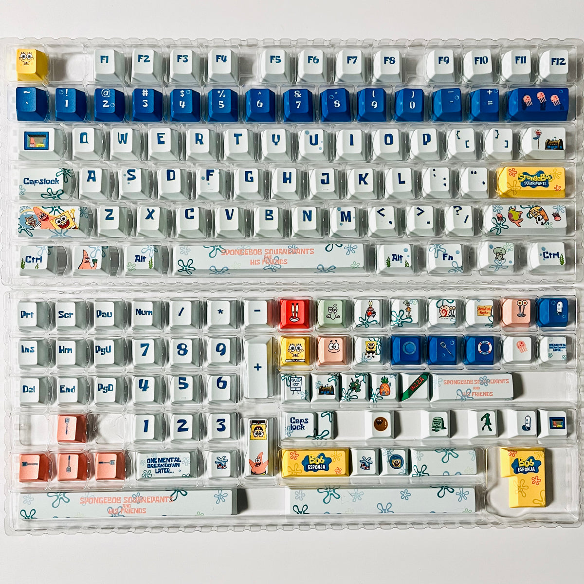 150 keys SpongeBob Cherry Profile PBT 5-Sided Dye Sub Custom Keycap Set