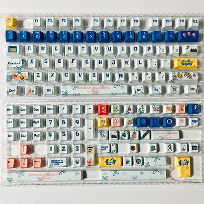150 keys SpongeBob Cherry Profile PBT 5-Sided Dye Sub Custom Keycap Set