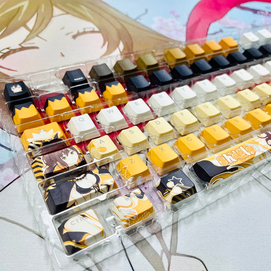 Shaula anime PBT keycap set with top backlit for ANSI layout