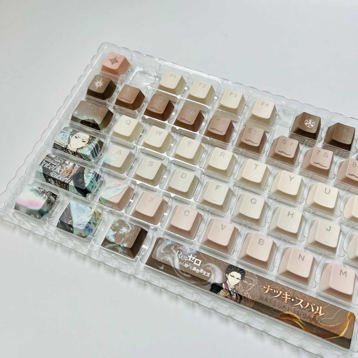 Subaru anime PBT keycap set with top backlit for ANSI layout