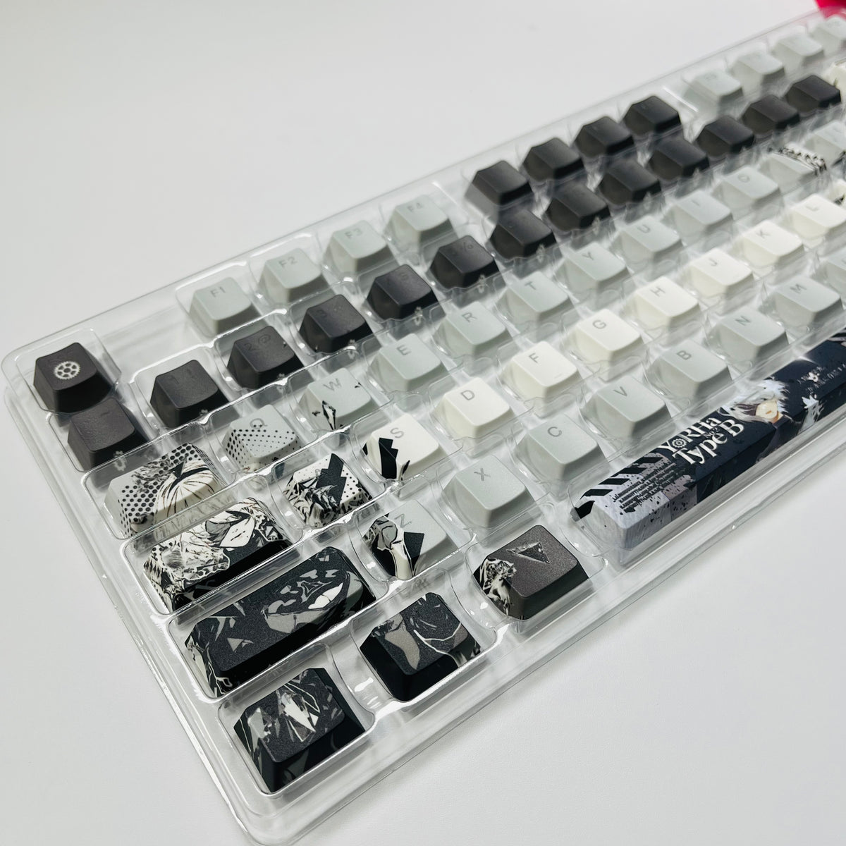 NieR: Automata anime PBT keycap set with top backlit for ANSI layout
