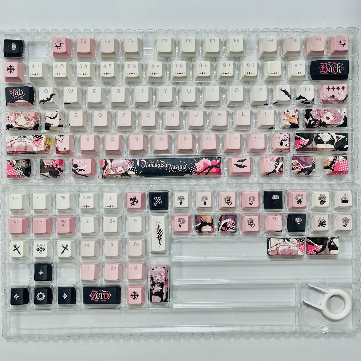 Nazuna anime PBT keycap set with top backlit for ANSI layout
