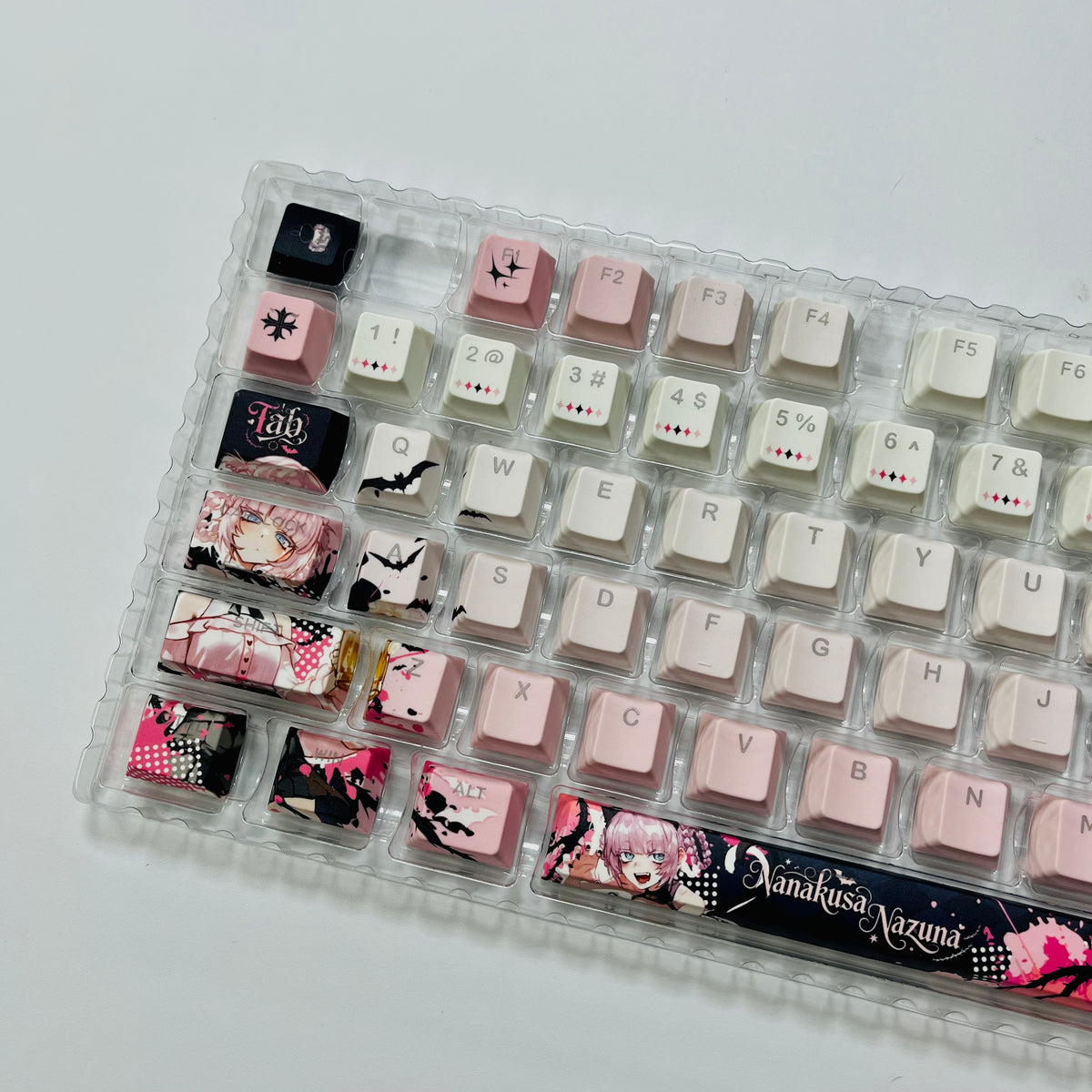 Nazuna anime PBT keycap set with top backlit for ANSI layout