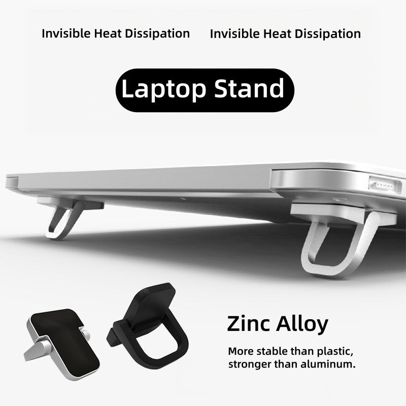 Laptop Stand, Upgraded Zinc Alloy Portable Notebook Riser with Invisible Heat Dissipation, 3° Low & 15° High Tilt Angles