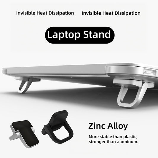 Laptop Stand, Upgraded Zinc Alloy Portable Notebook Riser with Invisible Heat Dissipation, 3° Low & 15° High Tilt Angles