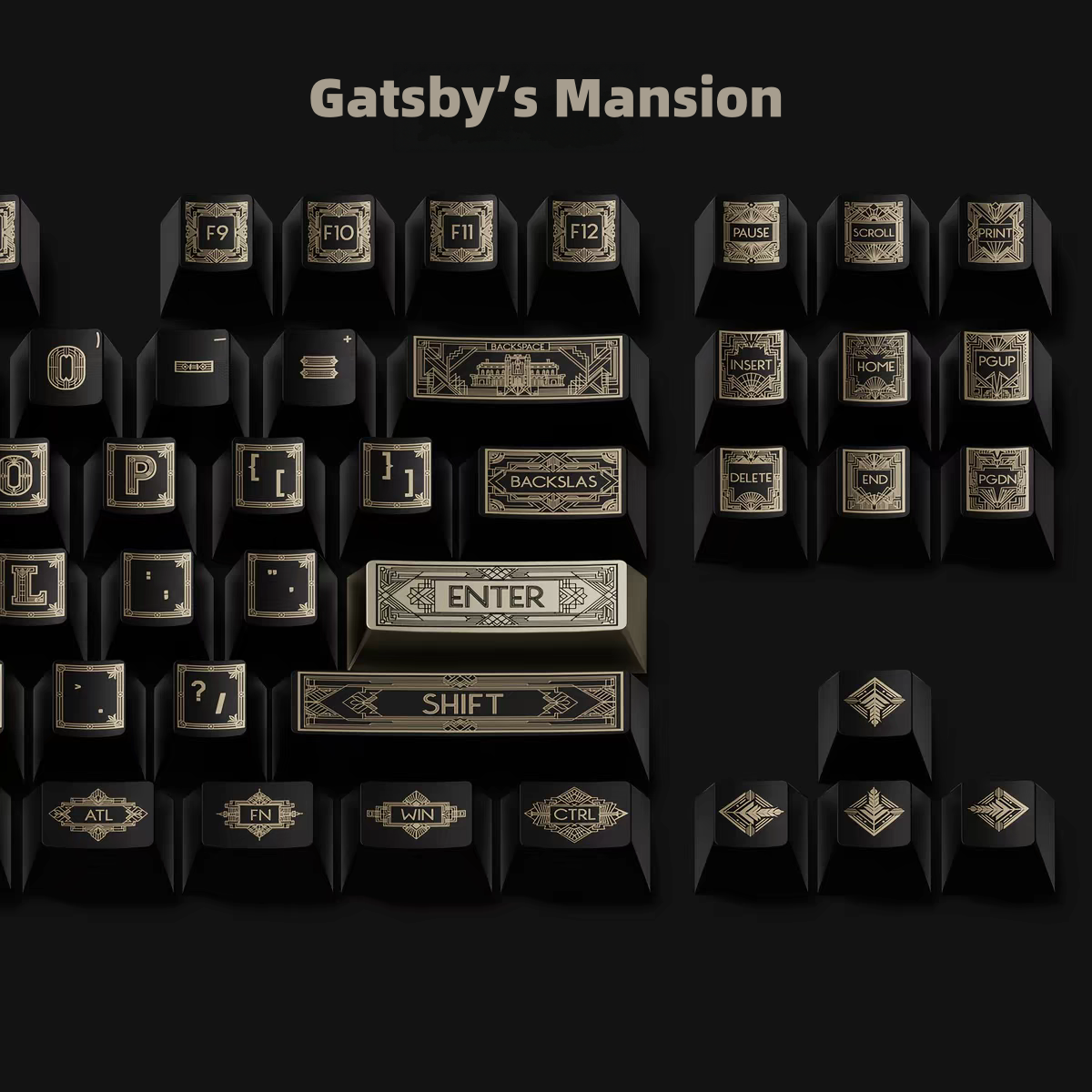 [Original]The Great Gatsby Themed metallic paint Collector-grade keycaps, perfect gift for literature lovers