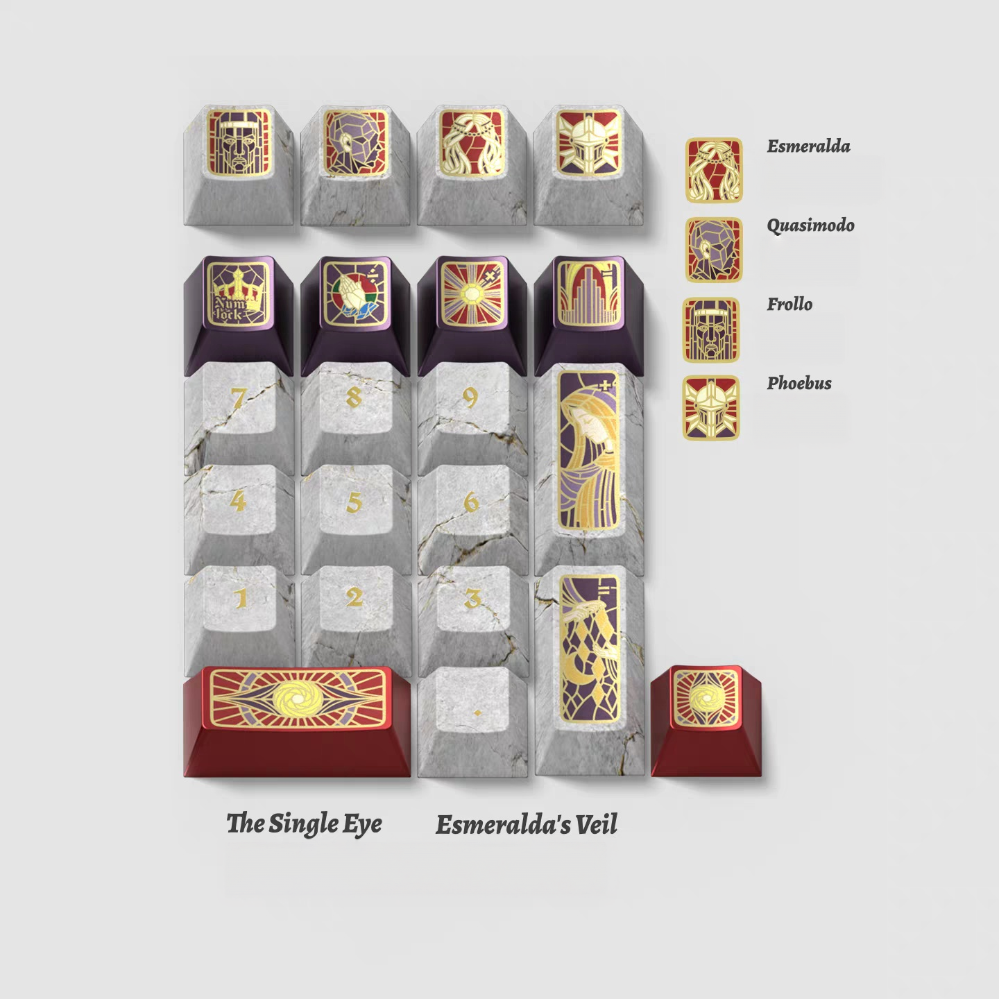[original] Notre-Dame de Paris keycaps set, a Treasured Magic Collection Gift Devoted to Literature Enthusiasts