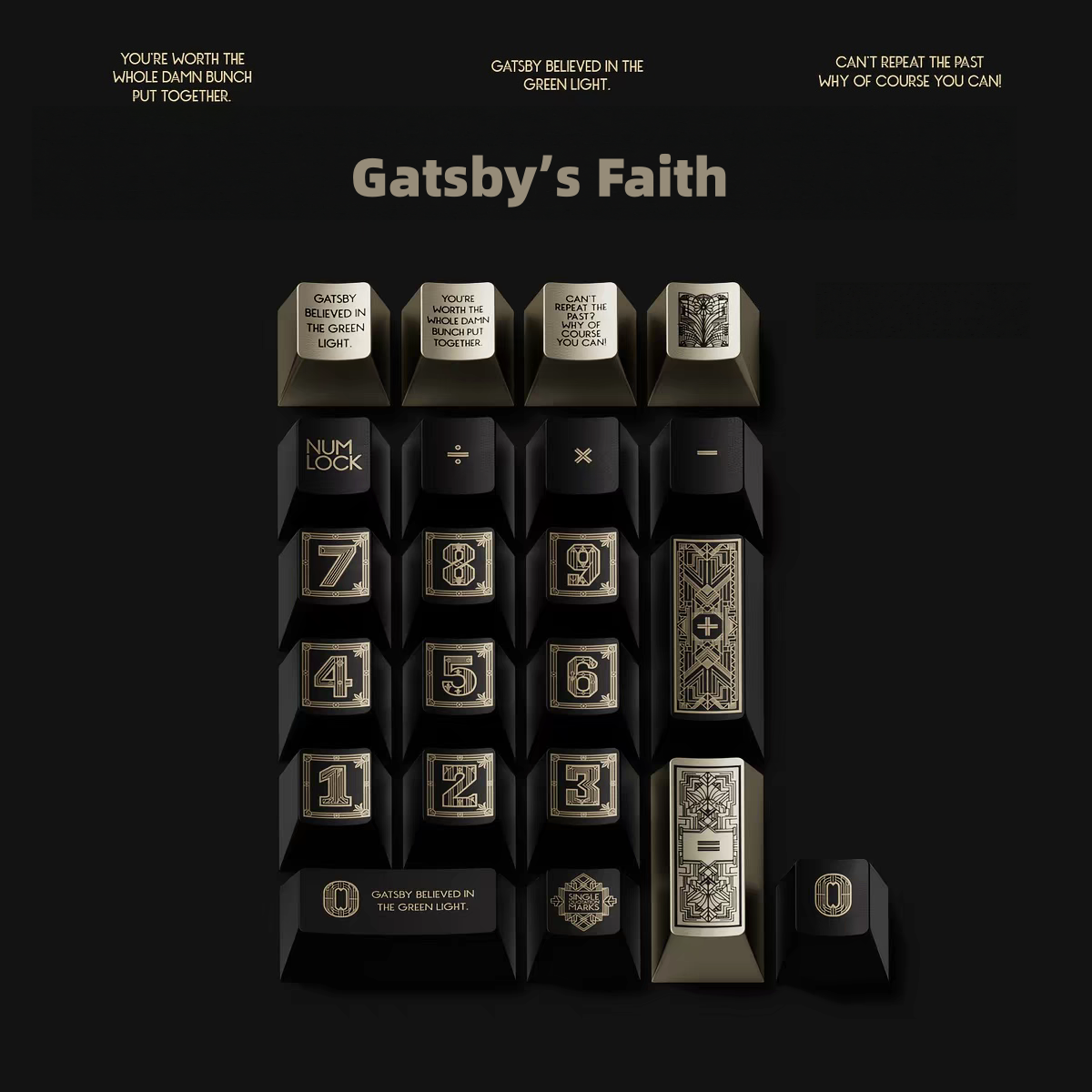 [Original]The Great Gatsby Themed metallic paint Collector-grade keycaps, perfect gift for literature lovers
