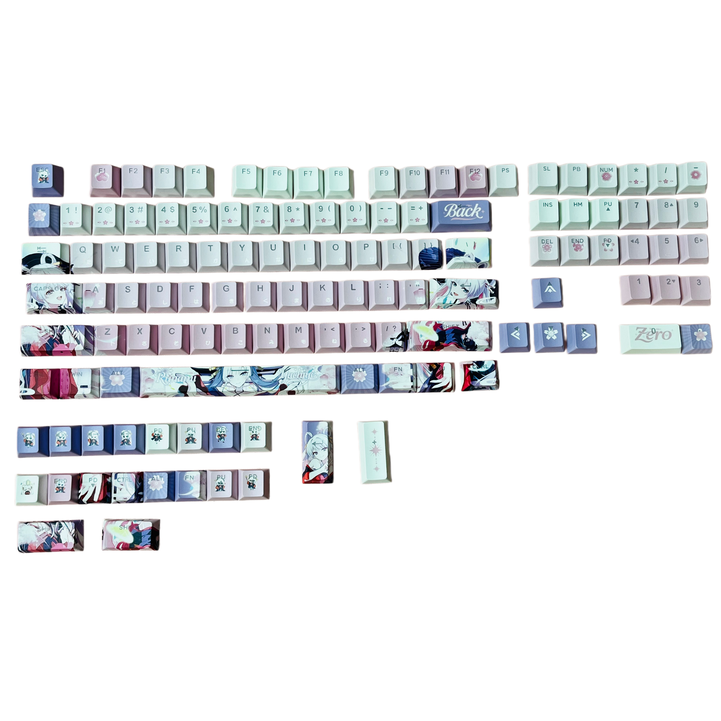 Cosmic Princess Kaguya-Yachiyo 122keys PBT Dual Language Front-Lit Keycaps