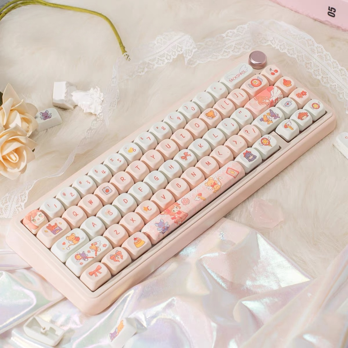 Cardcaptor Sakura Cute Pink MOA Keycaps Set 114pcs
